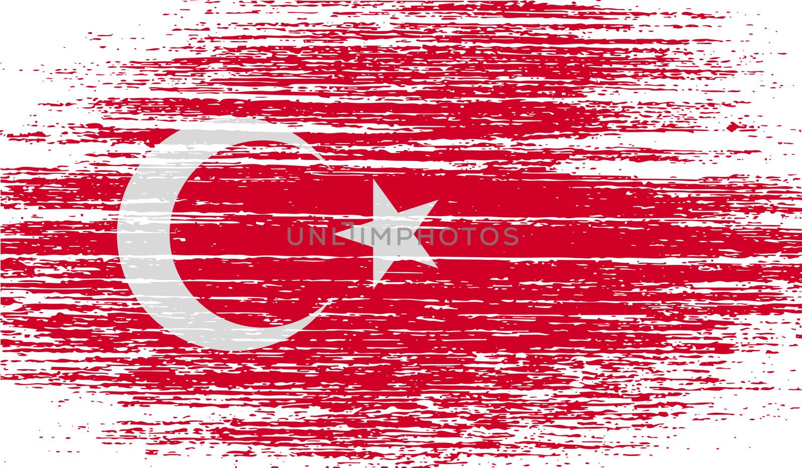 Flag of Turkey with old texture.  by serhii_lohvyniuk