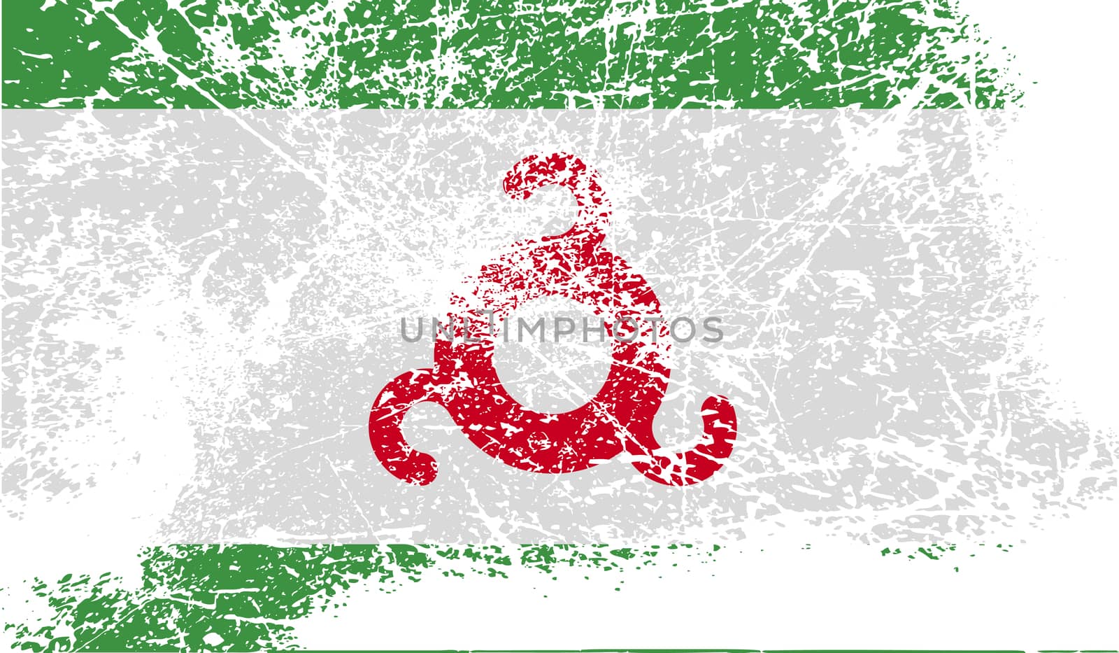 Flag of Ingushetia with old texture.  illustration