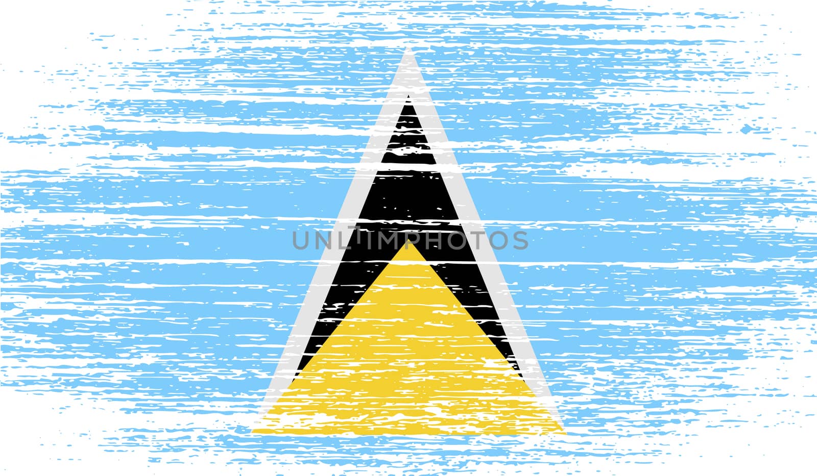 Flag of Saint Lucia with old texture.  by serhii_lohvyniuk