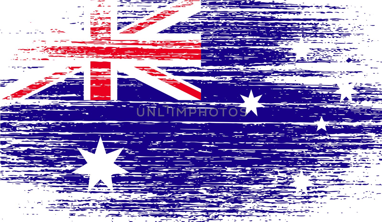 Flag of Australia with old texture.  illustration