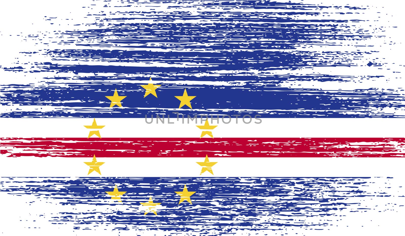 Flag of Cape Verde with old texture.  illustration