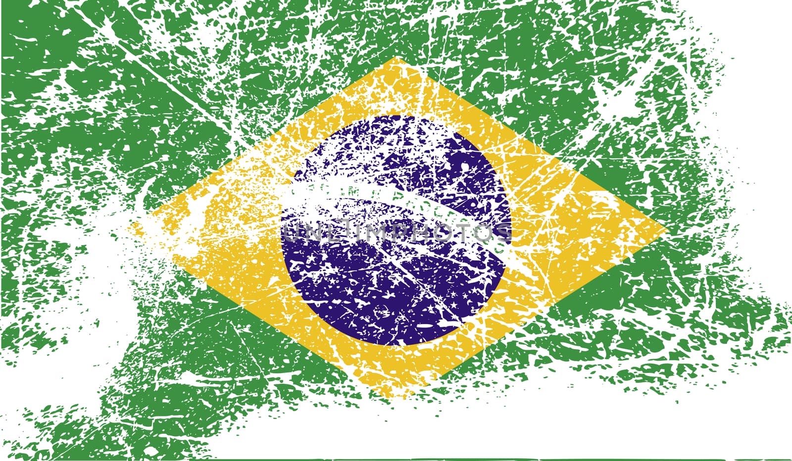 Flag of Brazil with old texture.  by serhii_lohvyniuk