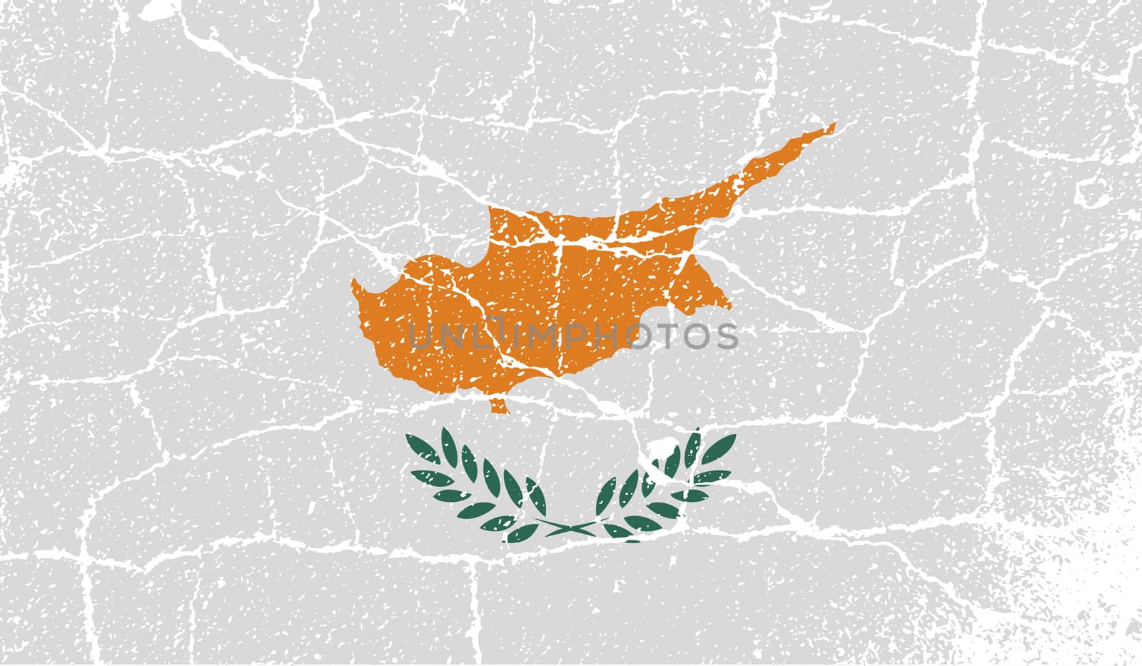 Flag of Cyprus with old texture.  by serhii_lohvyniuk