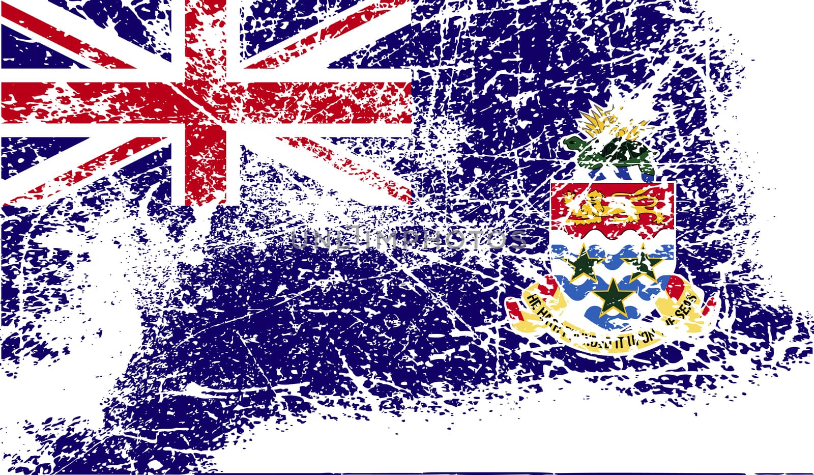 Flag of Cayman Islands with old texture.  by serhii_lohvyniuk