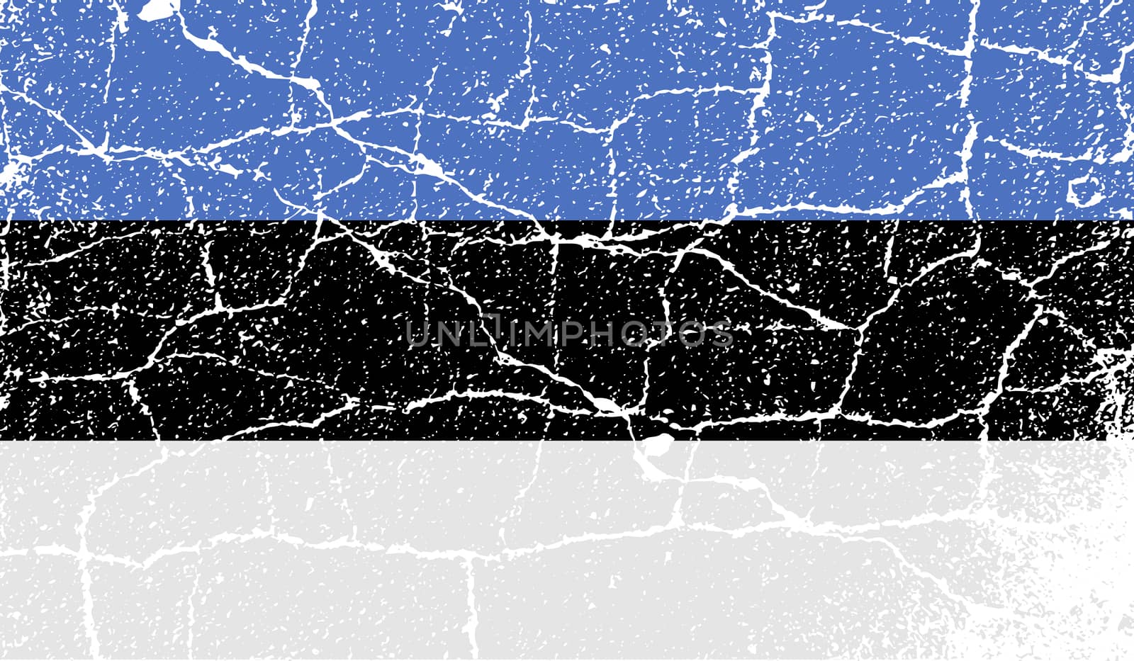 Flag of Estonia with old texture.  illustration