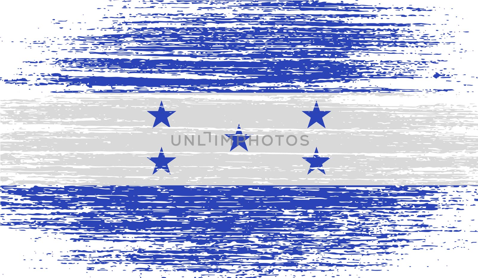 Flag of Honduras with old texture.  illustration