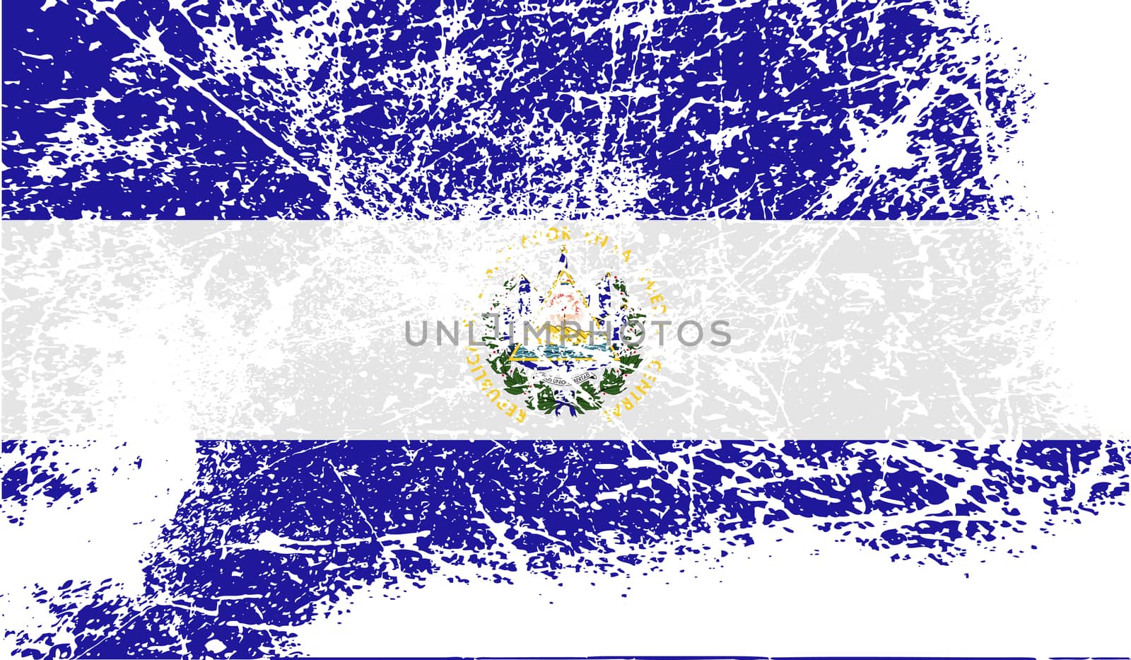 Flag of El Salvador with old texture.  by serhii_lohvyniuk