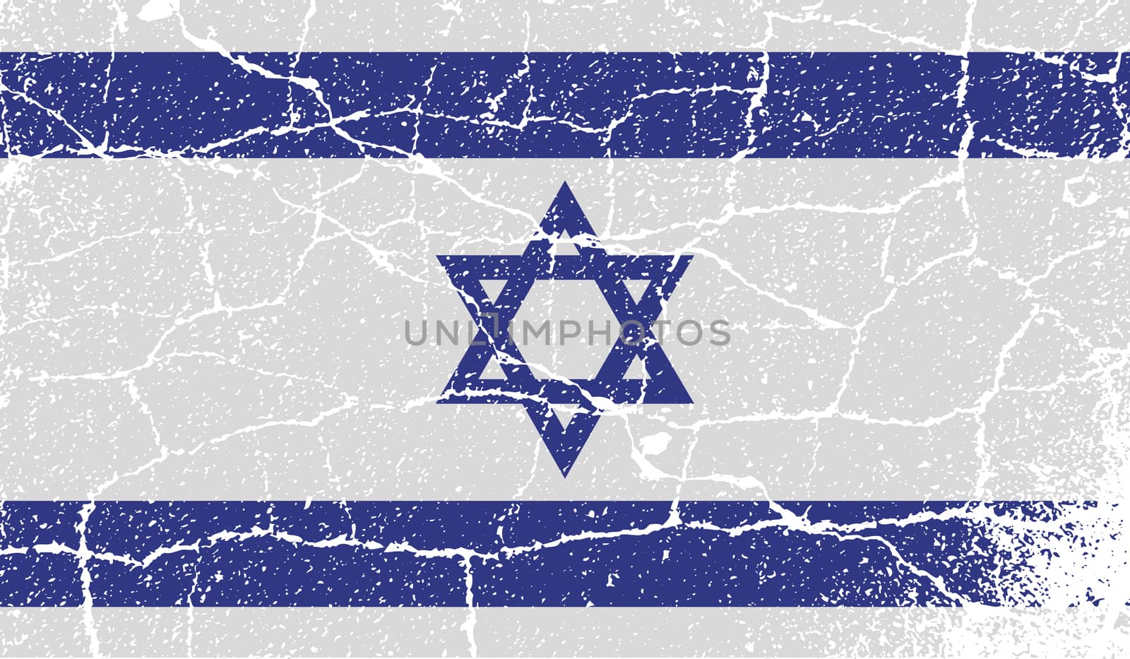 Flag of Israe with old texture.  illustration