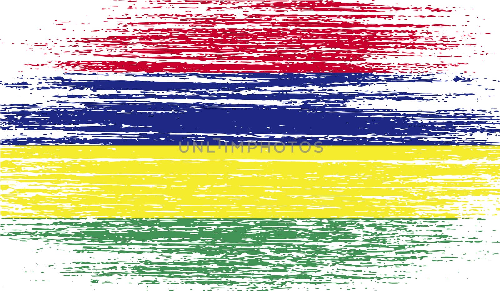 Flag of Mauritius with old texture.  illustration