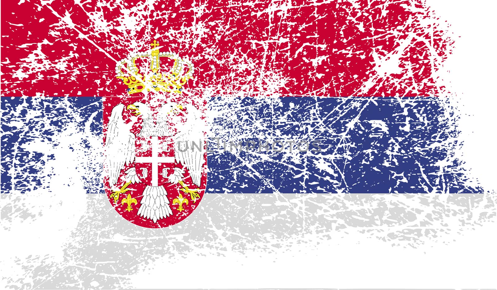 Flag of Serbia with old texture.  illustration