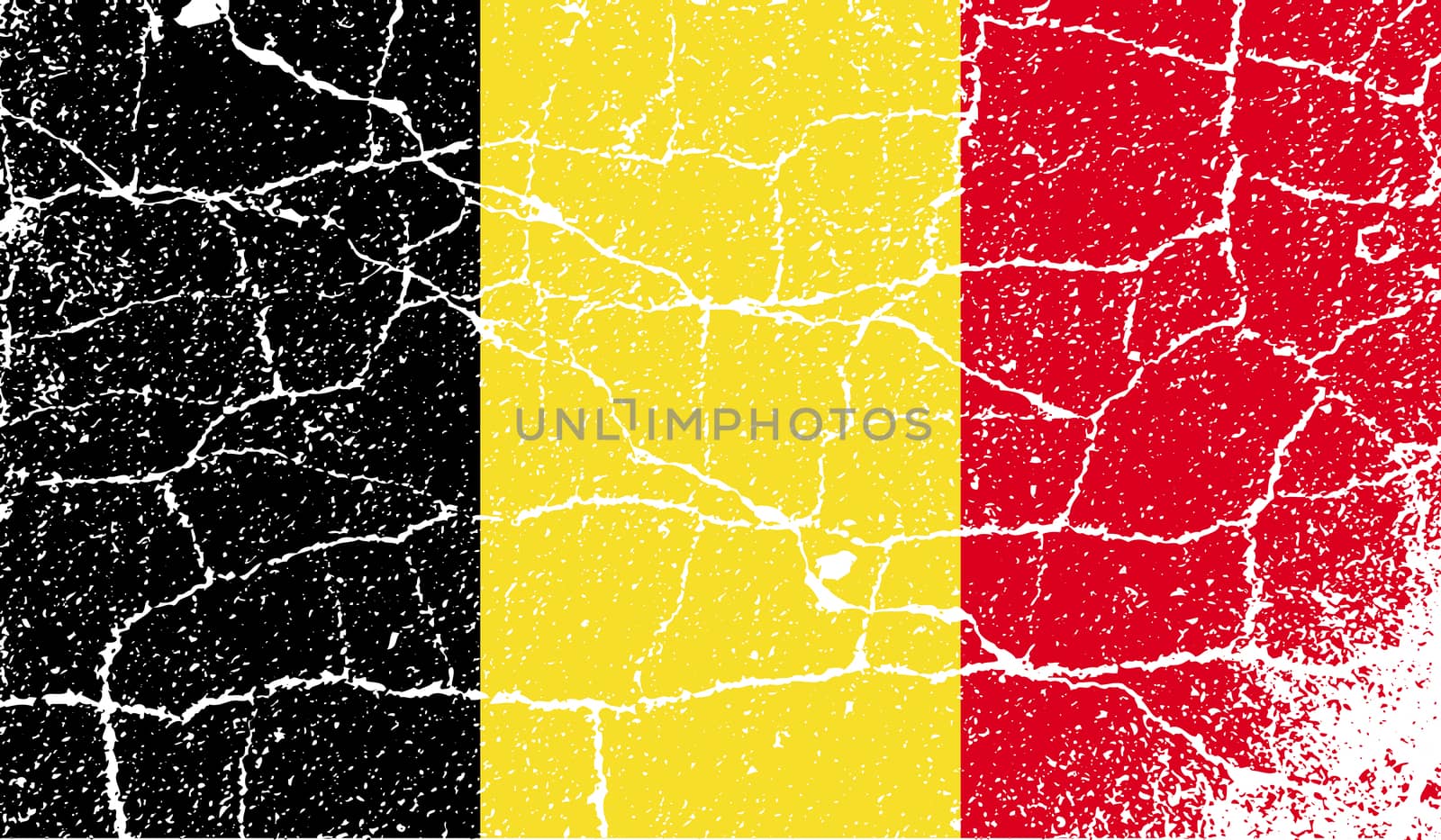 Flag of Belgium with old texture.  illustration