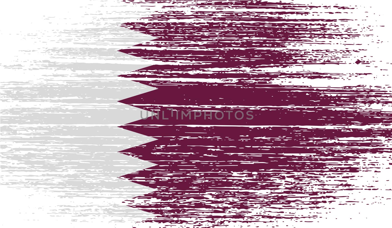 Flag of Qatar with old texture.  illustration