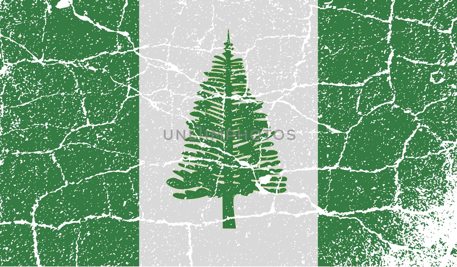 Flag of Norfolk Island with old texture.  by serhii_lohvyniuk