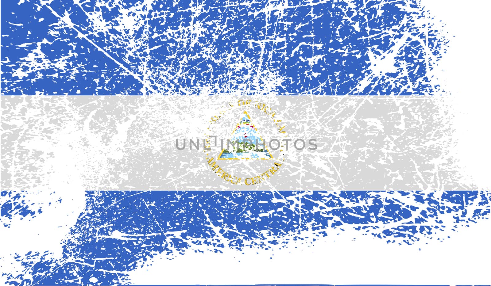 Flag of Nicaragua with old texture.  by serhii_lohvyniuk