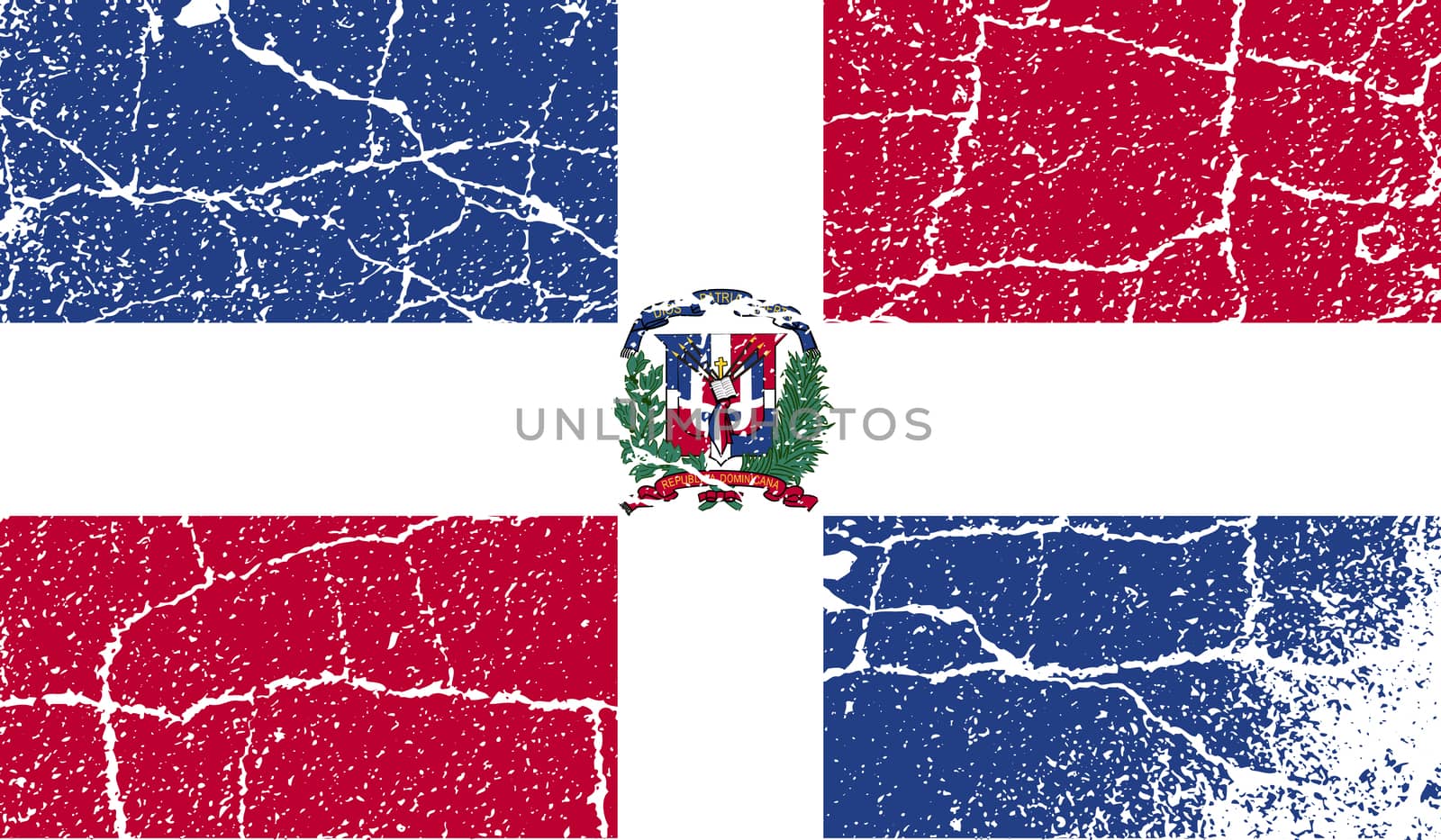 Flag of Dominican Republic with old texture.  by serhii_lohvyniuk