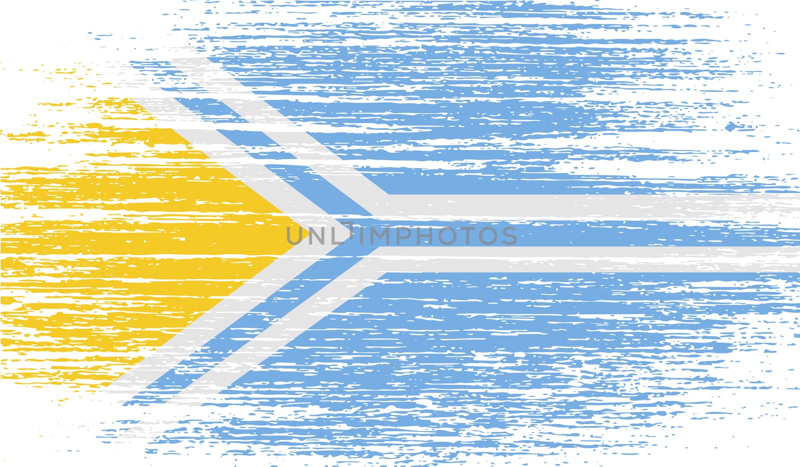 Flag of Tuva Republic, Russia with old texture.  illustration