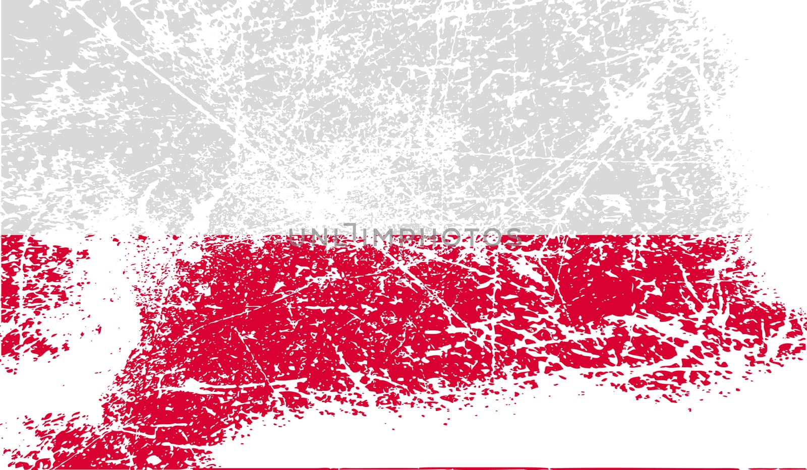 Flag of Poland with old texture.  illustration