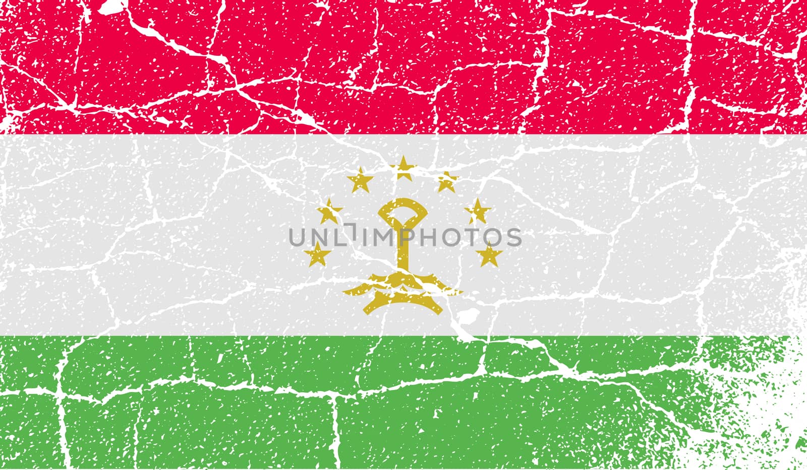 Flag of Tajikistan with old texture.  by serhii_lohvyniuk