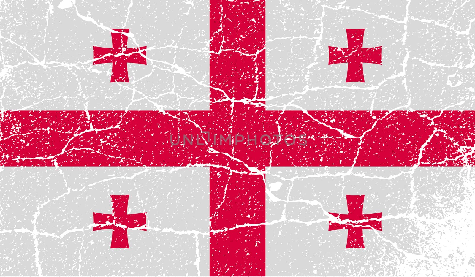 Flag of Georgia with old texture.  illustration