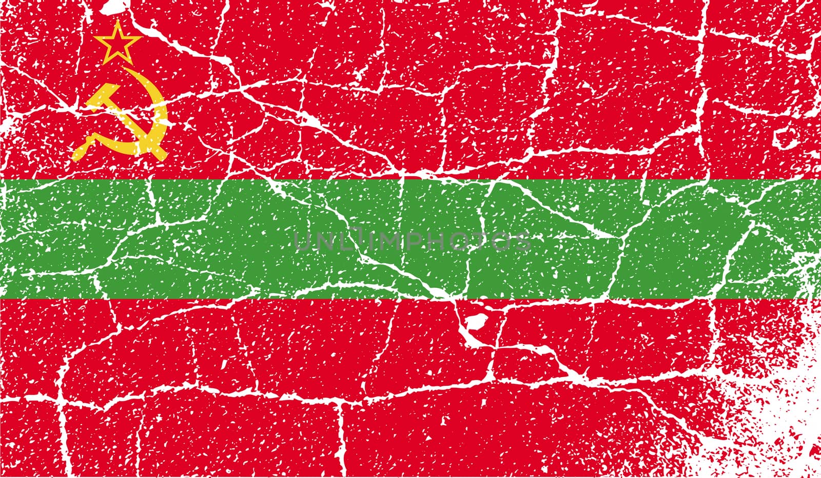 Flag of Transnistria with old texture.  by serhii_lohvyniuk