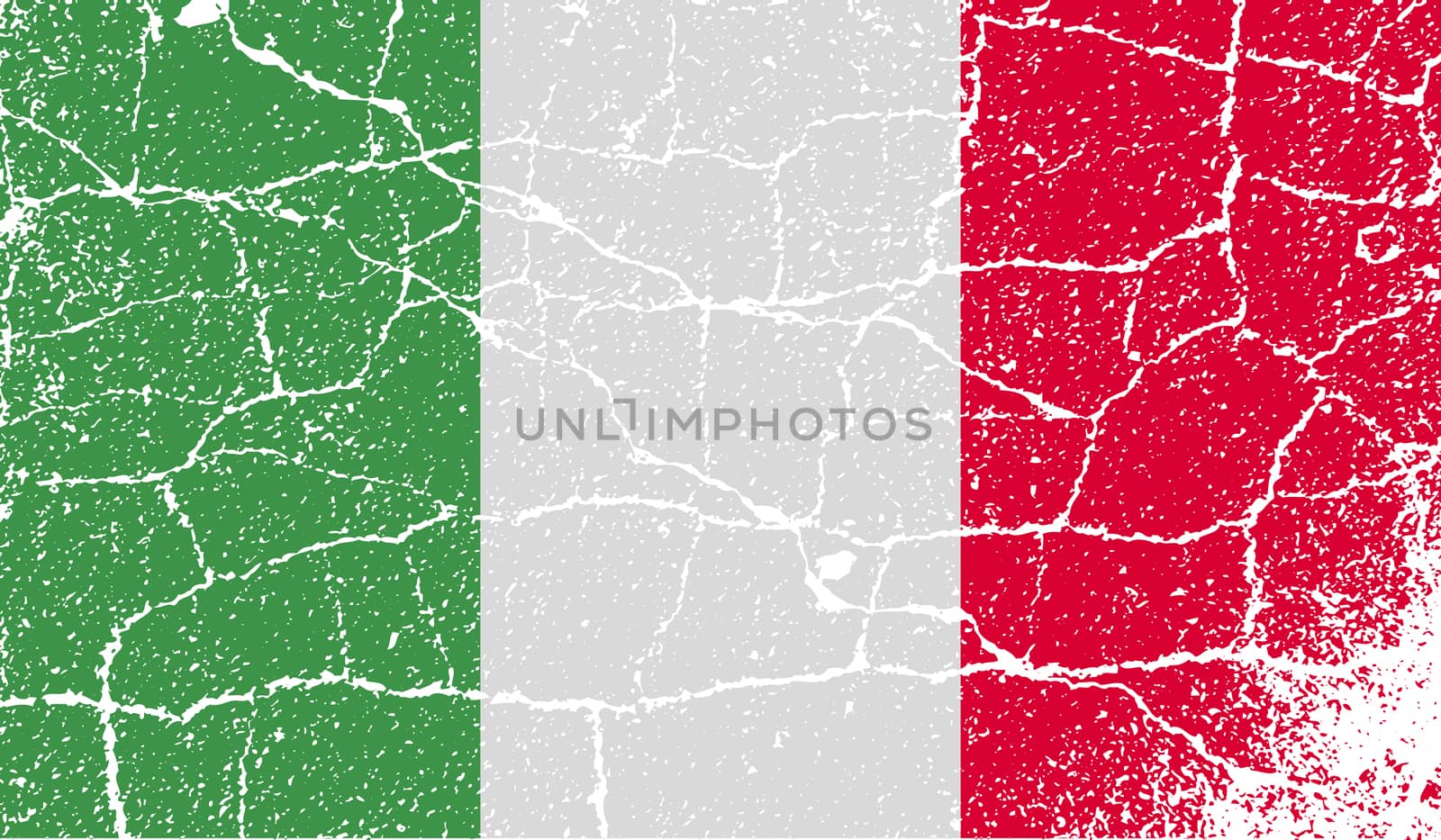 Flag of Italy with old texture.  illustration