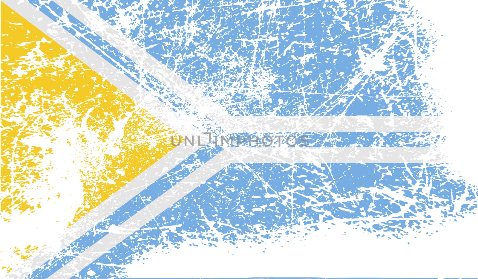 Flag of Tuva Republic, Russia with old texture.  illustration