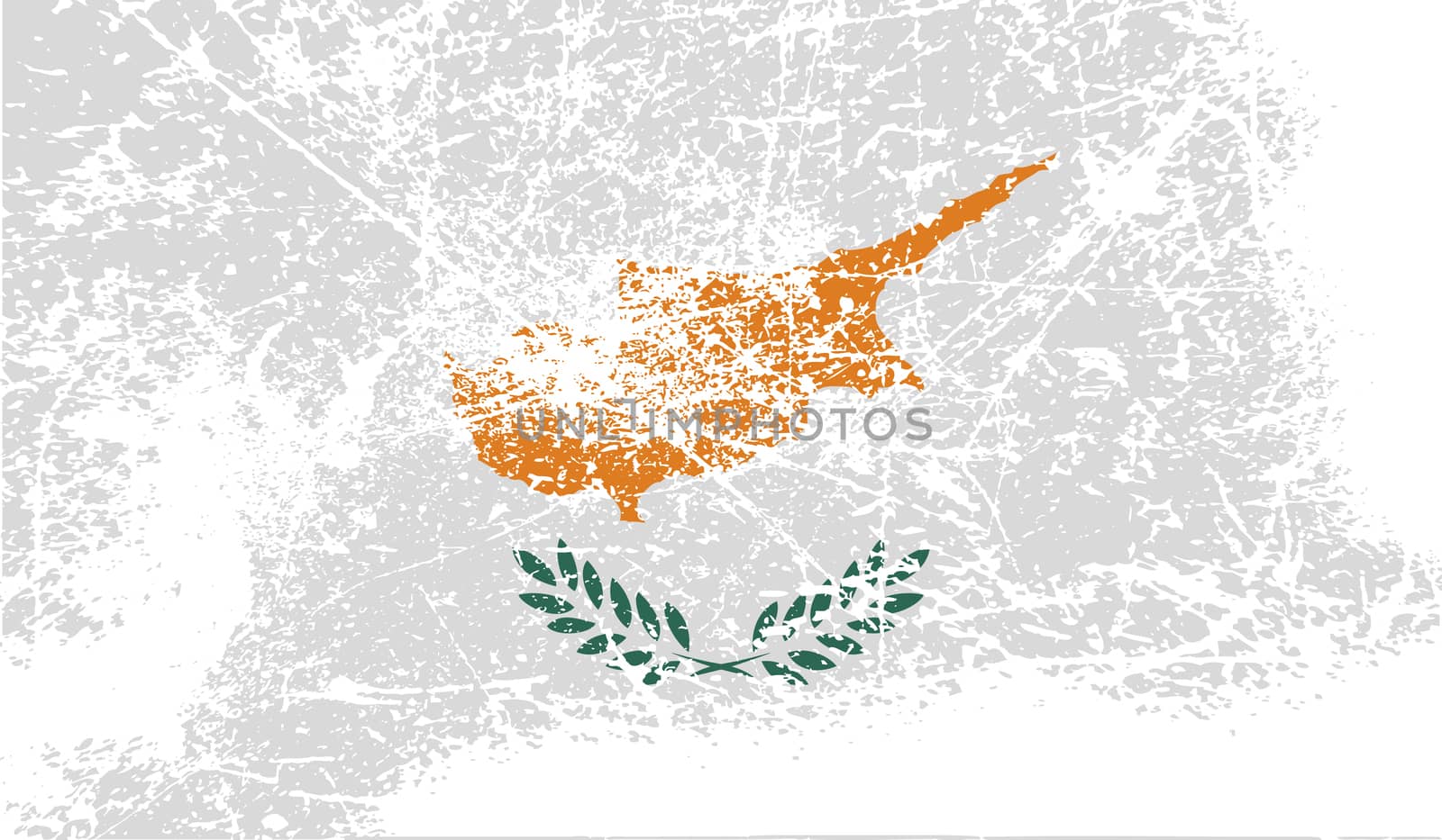 Flag of Cyprus with old texture.  illustration