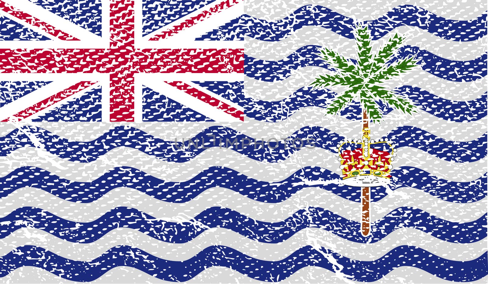 Flag of British Indian Ocean Territory with old texture.  by serhii_lohvyniuk