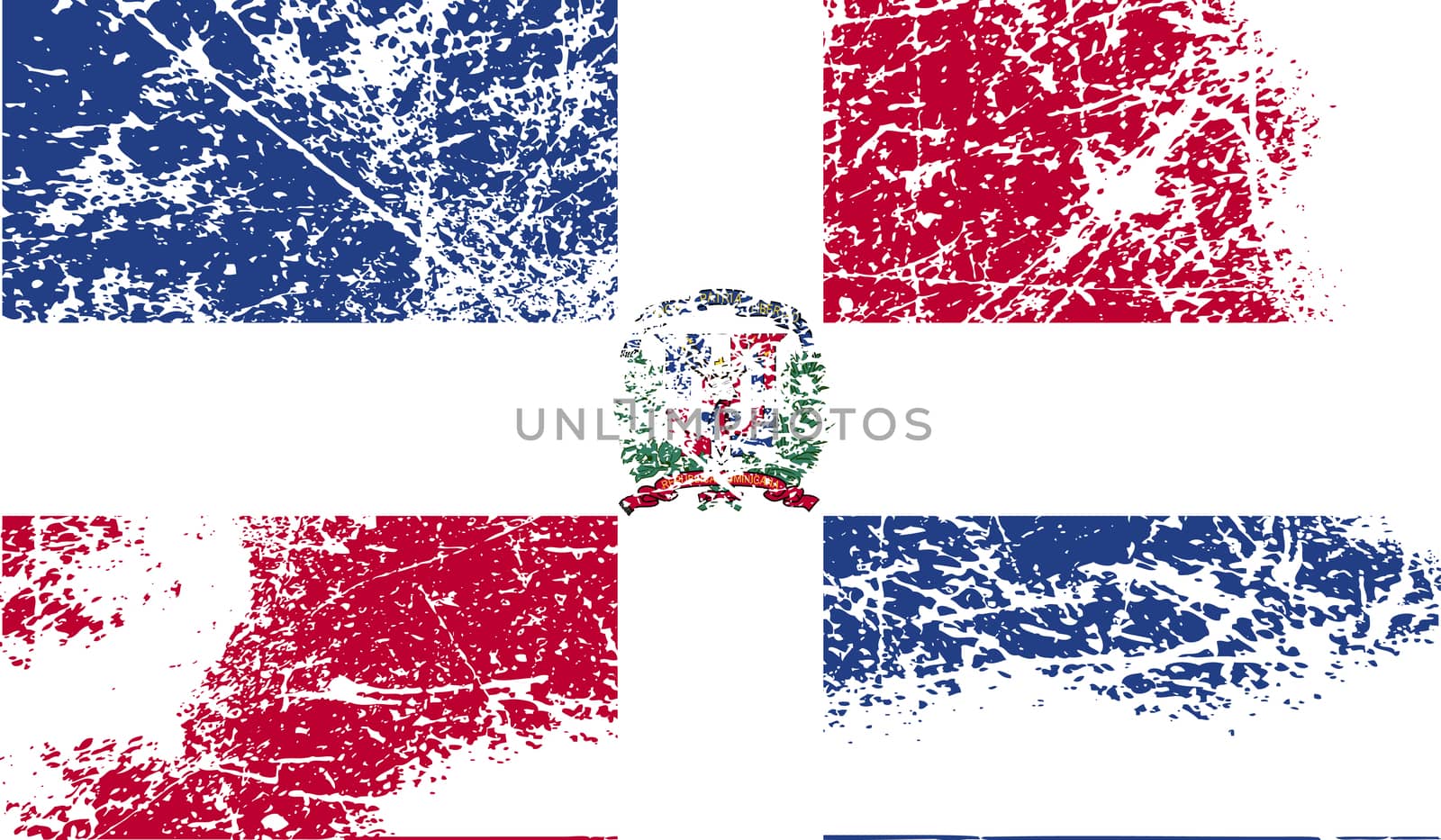 Flag of Dominican Republic with old texture.  by serhii_lohvyniuk