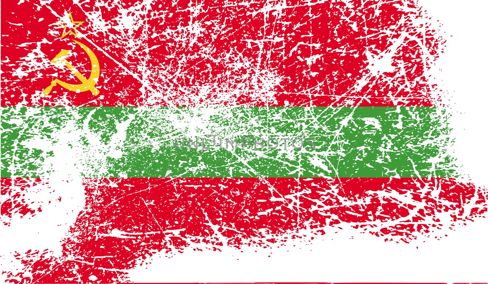Flag of Transnistria with old texture.  illustration