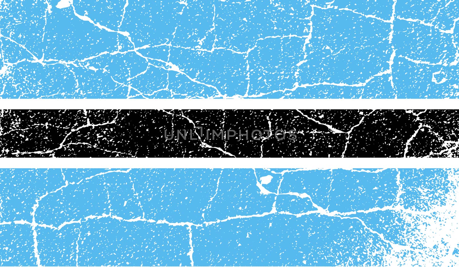 Flag of Botswana with old texture.  illustration