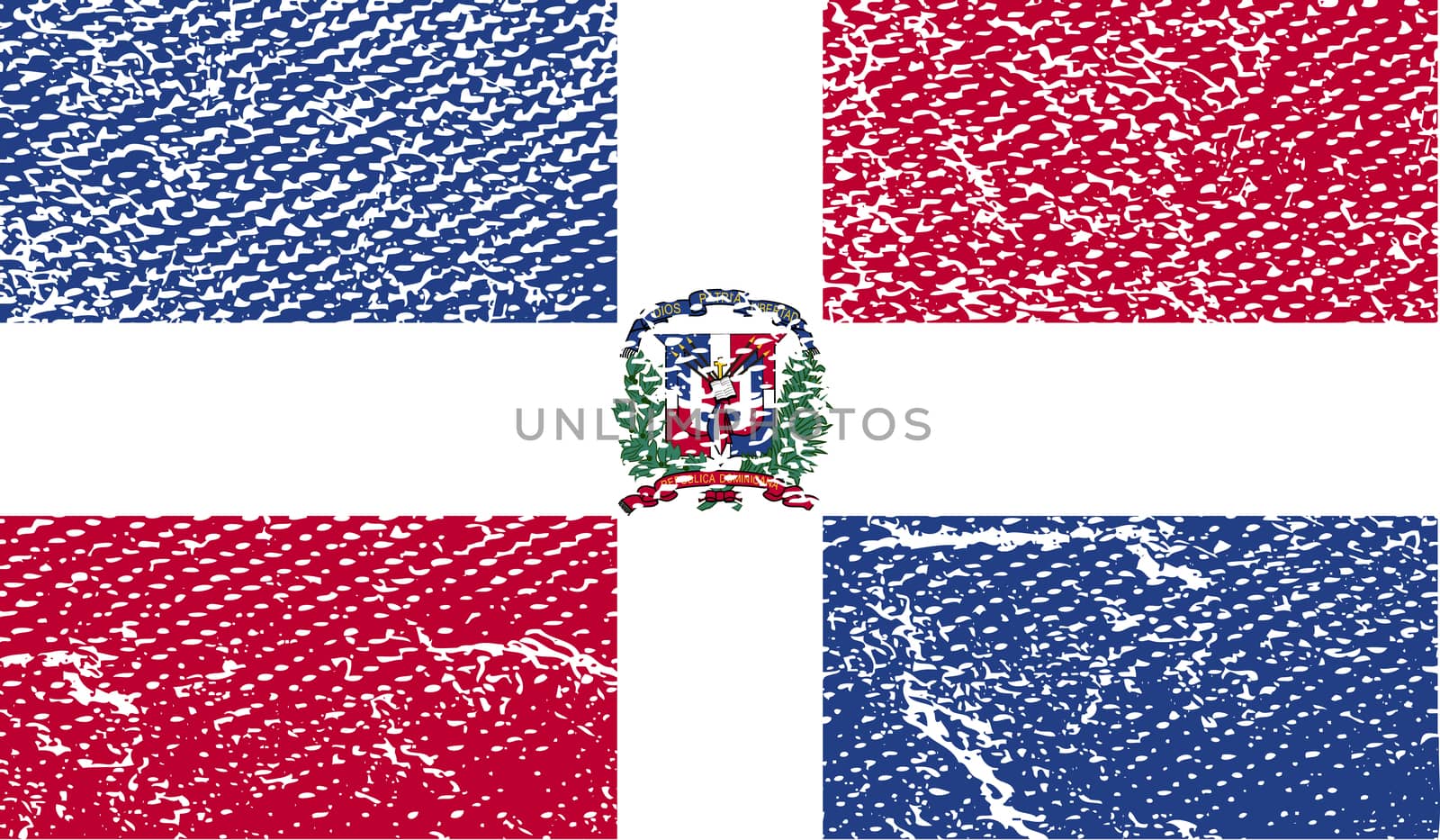 Flag of Dominican Republic with old texture.  illustration