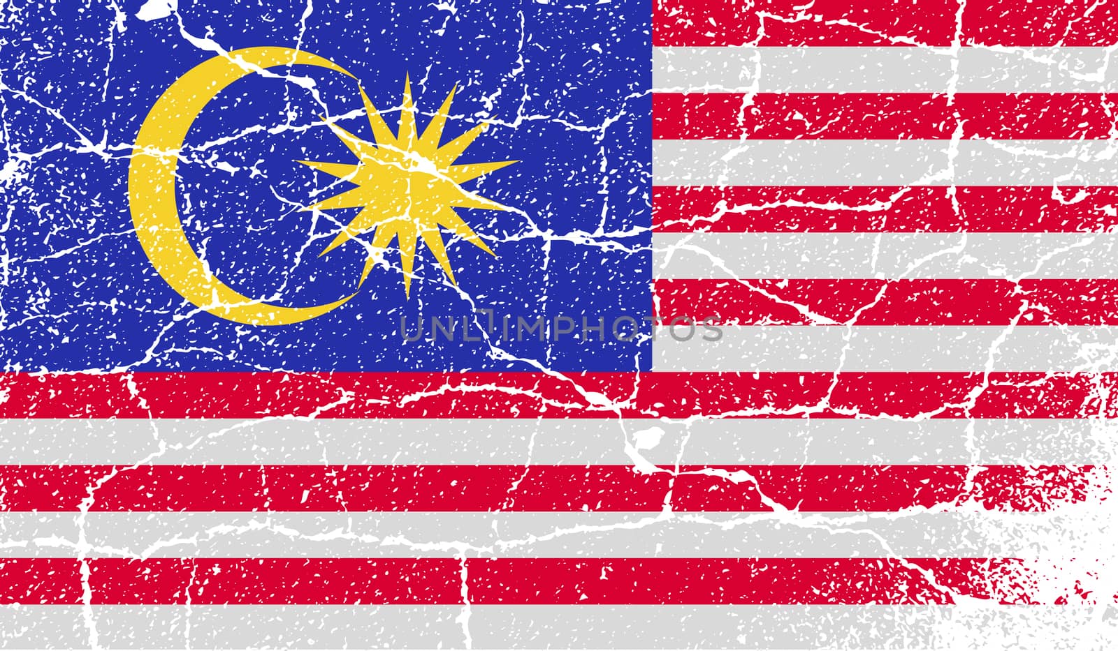 Flag of Malaysia with old texture.  by serhii_lohvyniuk