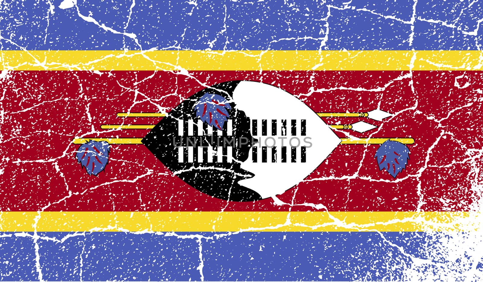 Flag of Swaziland with old texture.  by serhii_lohvyniuk