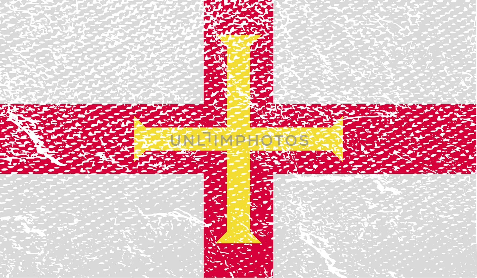 Flag of Guernsey with old texture.  by serhii_lohvyniuk