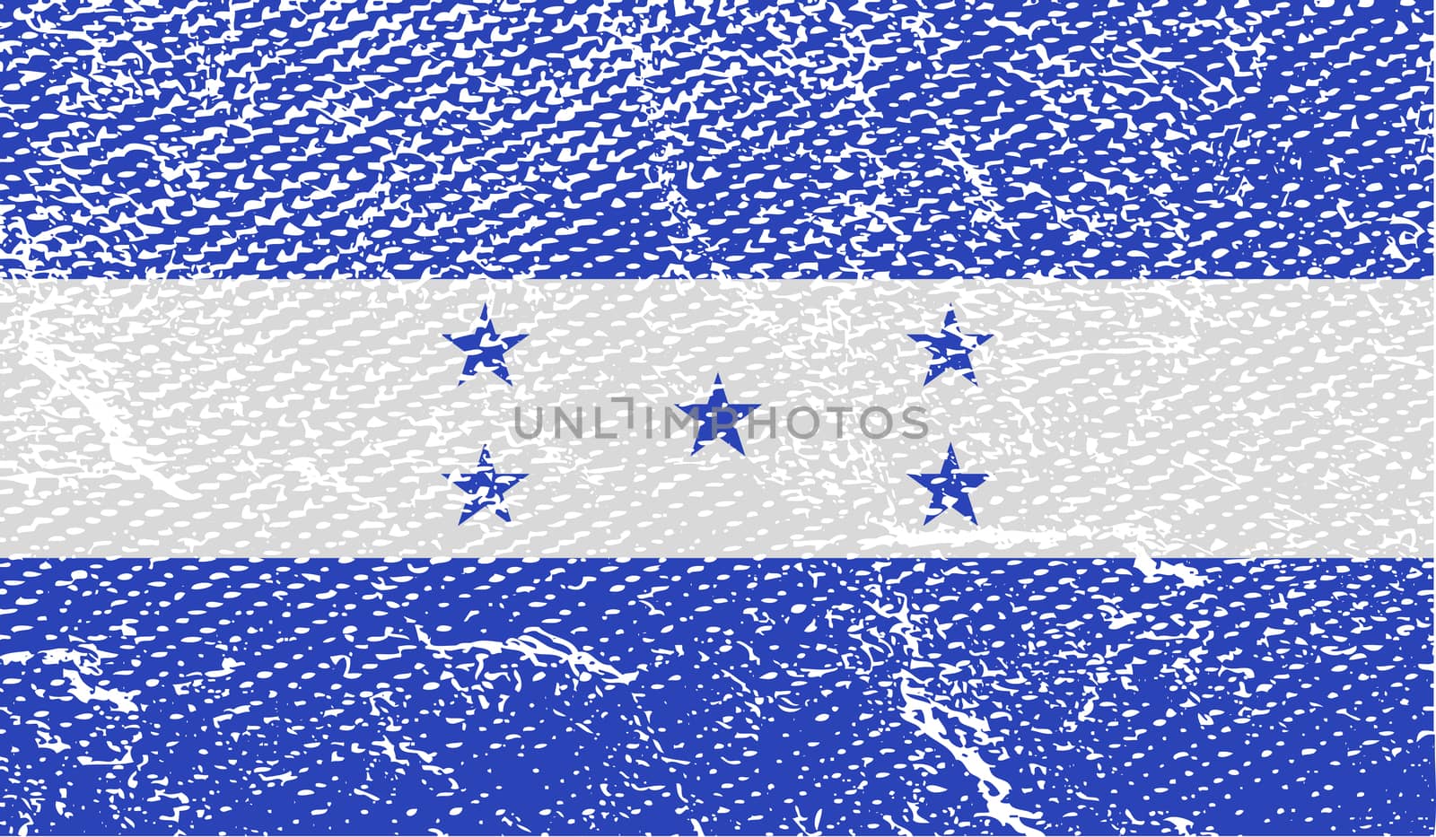 Flag of Honduras with old texture.  illustration