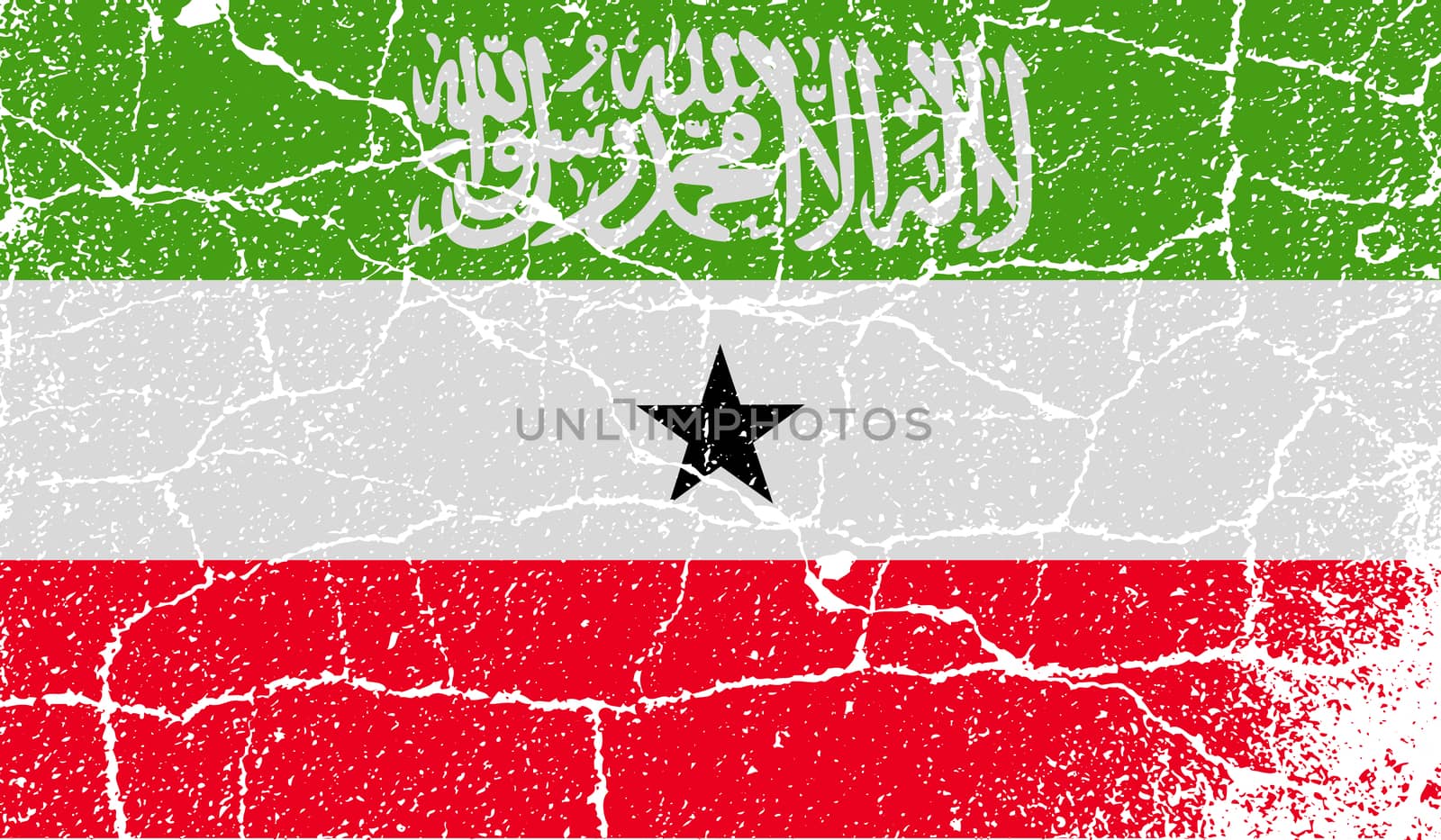 Flag of Somaliland with old texture.  illustration