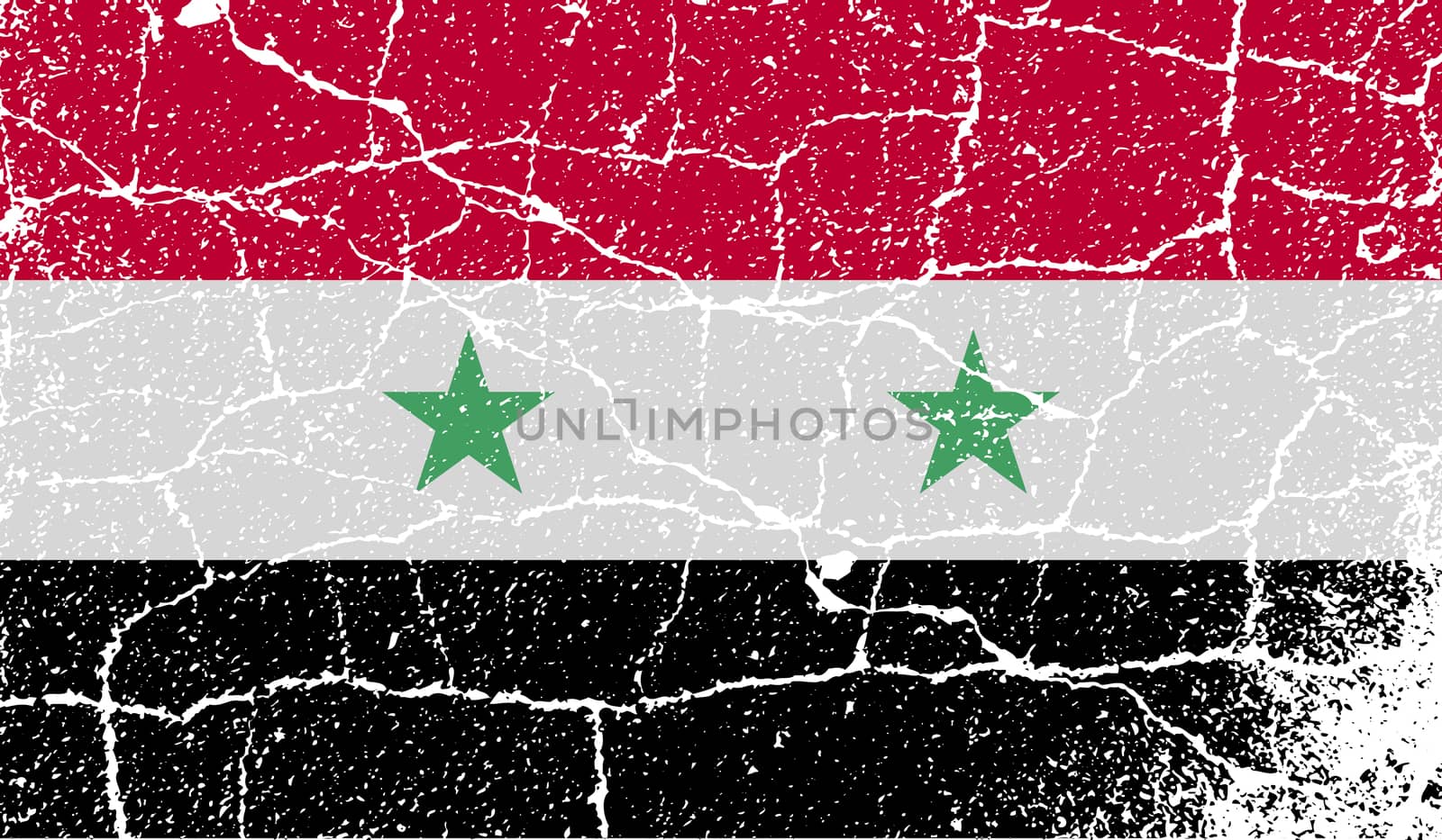 Flag of Syria with old texture.  by serhii_lohvyniuk