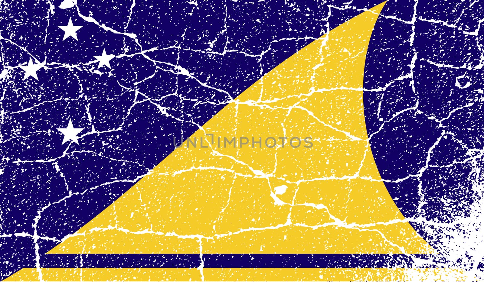 Flag of Tokelau with old texture.  illustration