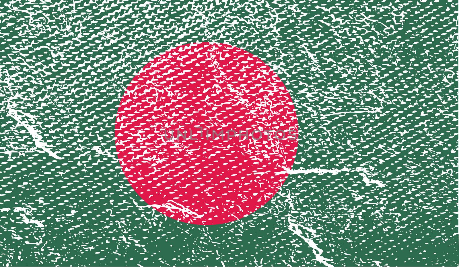 Flag of Bangladesh with old texture.  illustration