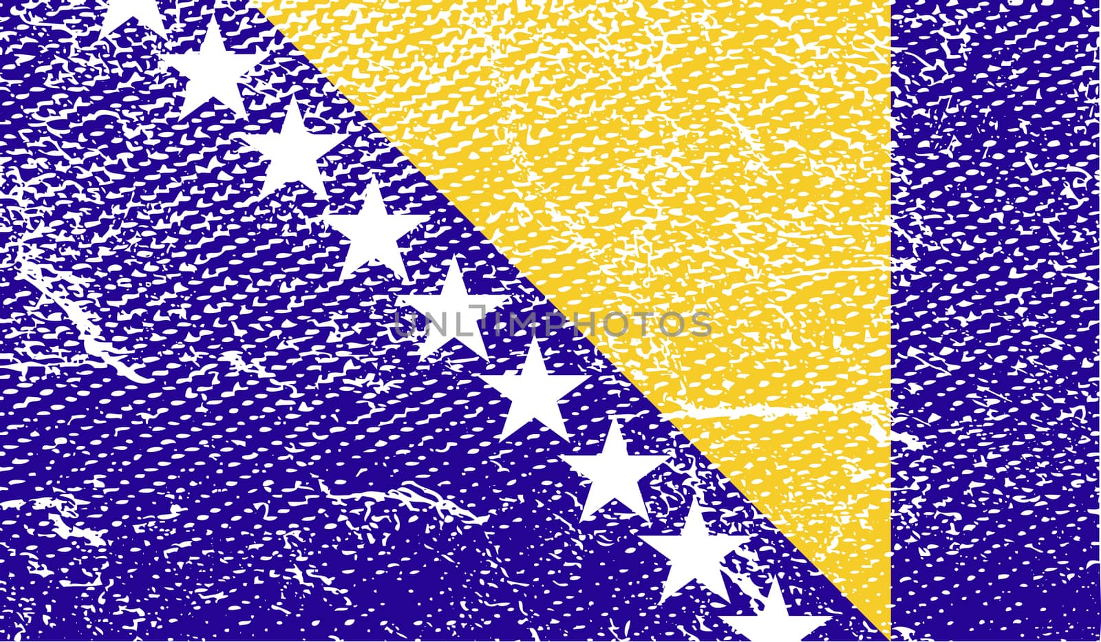 Flag of Bosnia and Herzegovina with old texture.  illustration