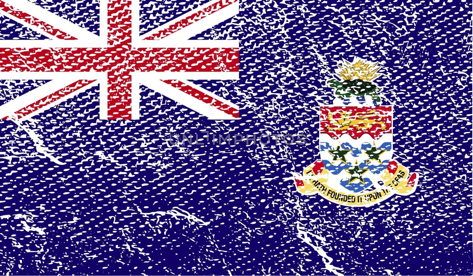 Flag of Cayman Islands with old texture.  by serhii_lohvyniuk