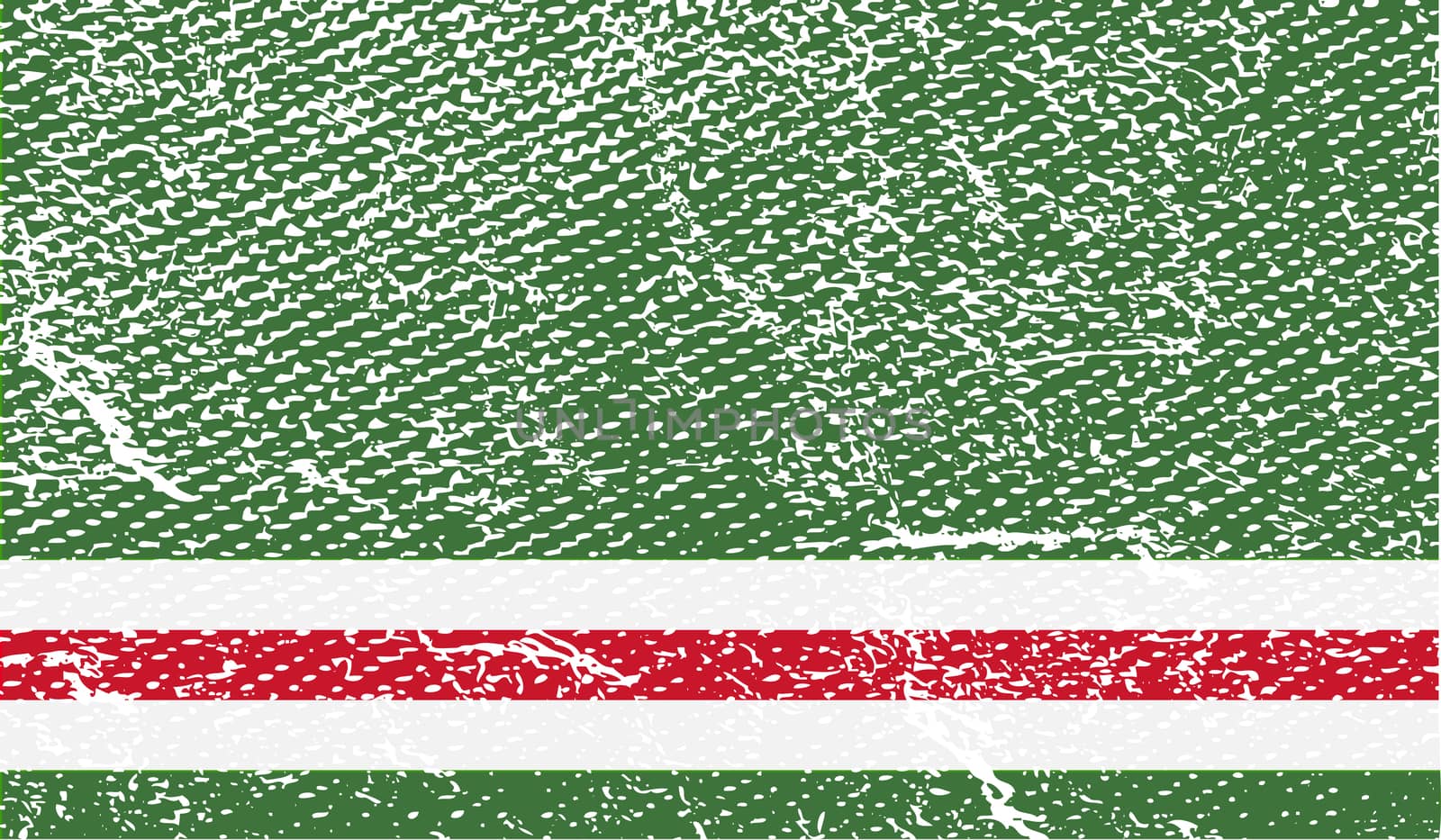 Flag Chechen Republic of Ichkeria with old texture.  by serhii_lohvyniuk