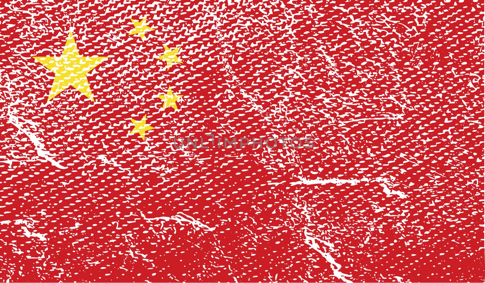 Flag of China with old texture.  by serhii_lohvyniuk