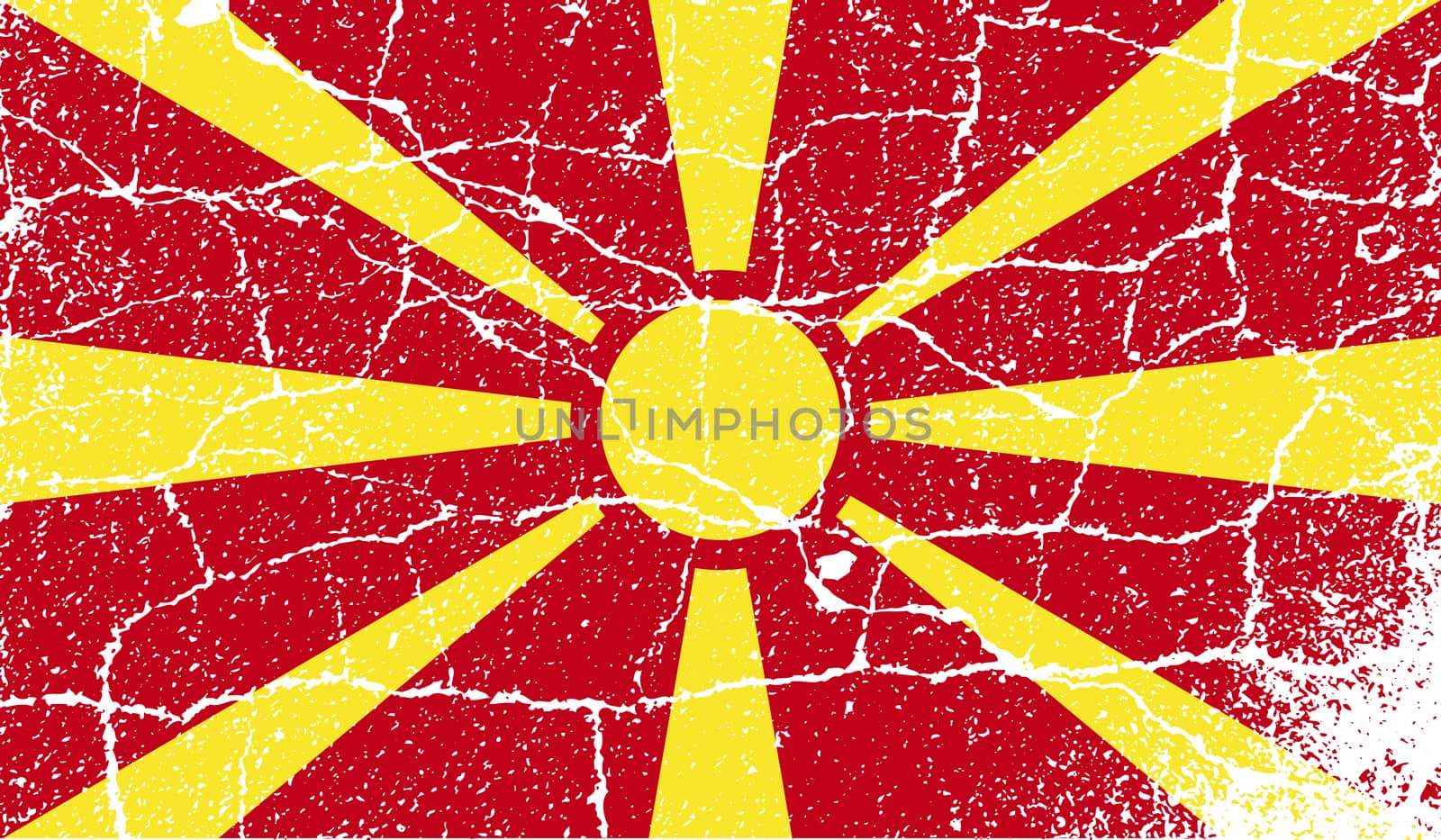 Flag of Macedonia with old texture.  illustration