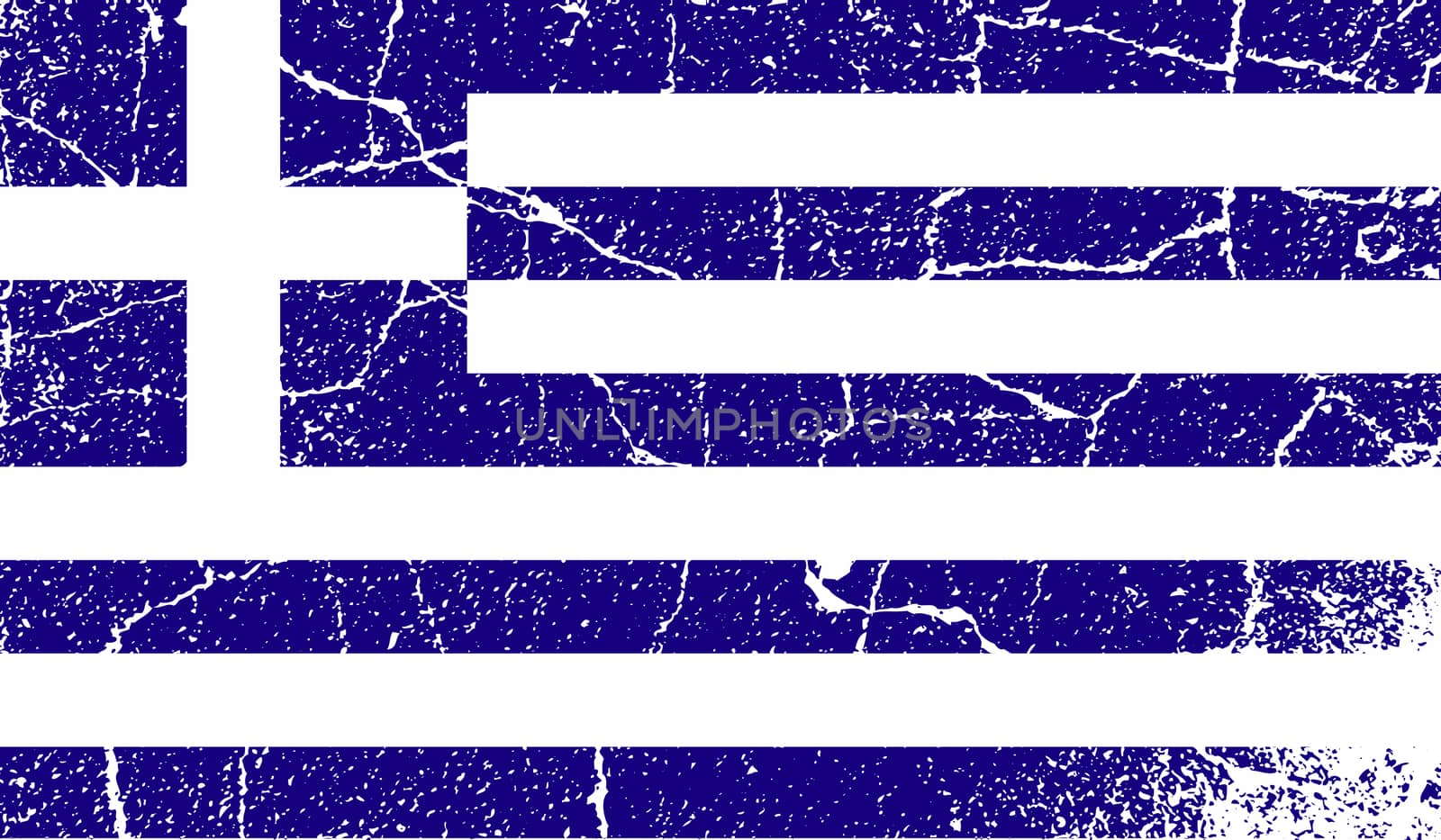 Flag of Greece with old texture.  illustration