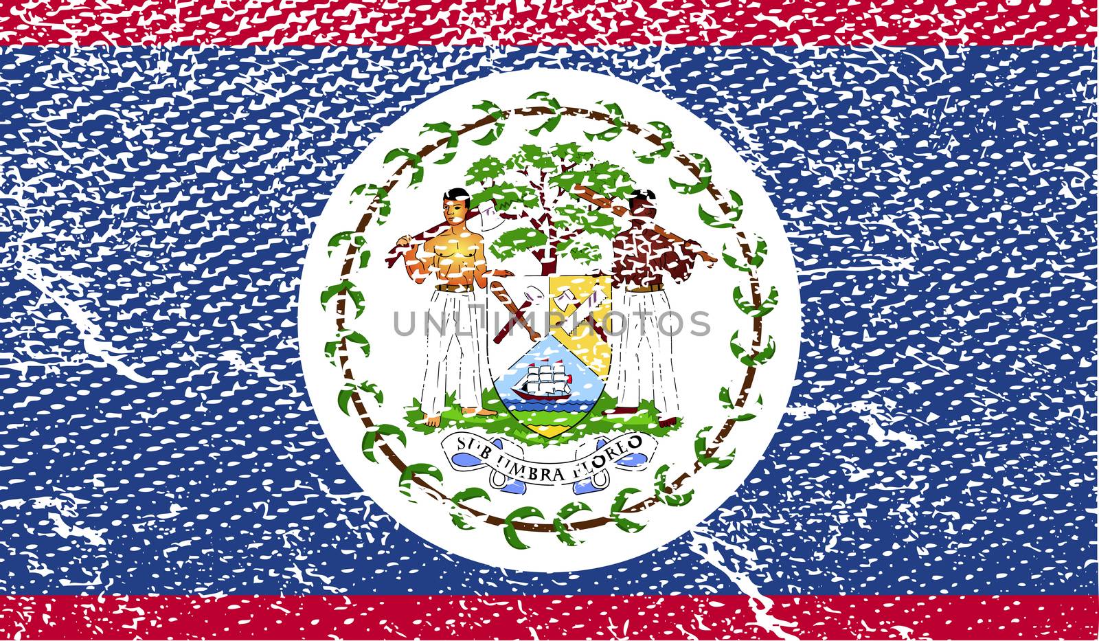 Flag of Belize with old texture.  by serhii_lohvyniuk