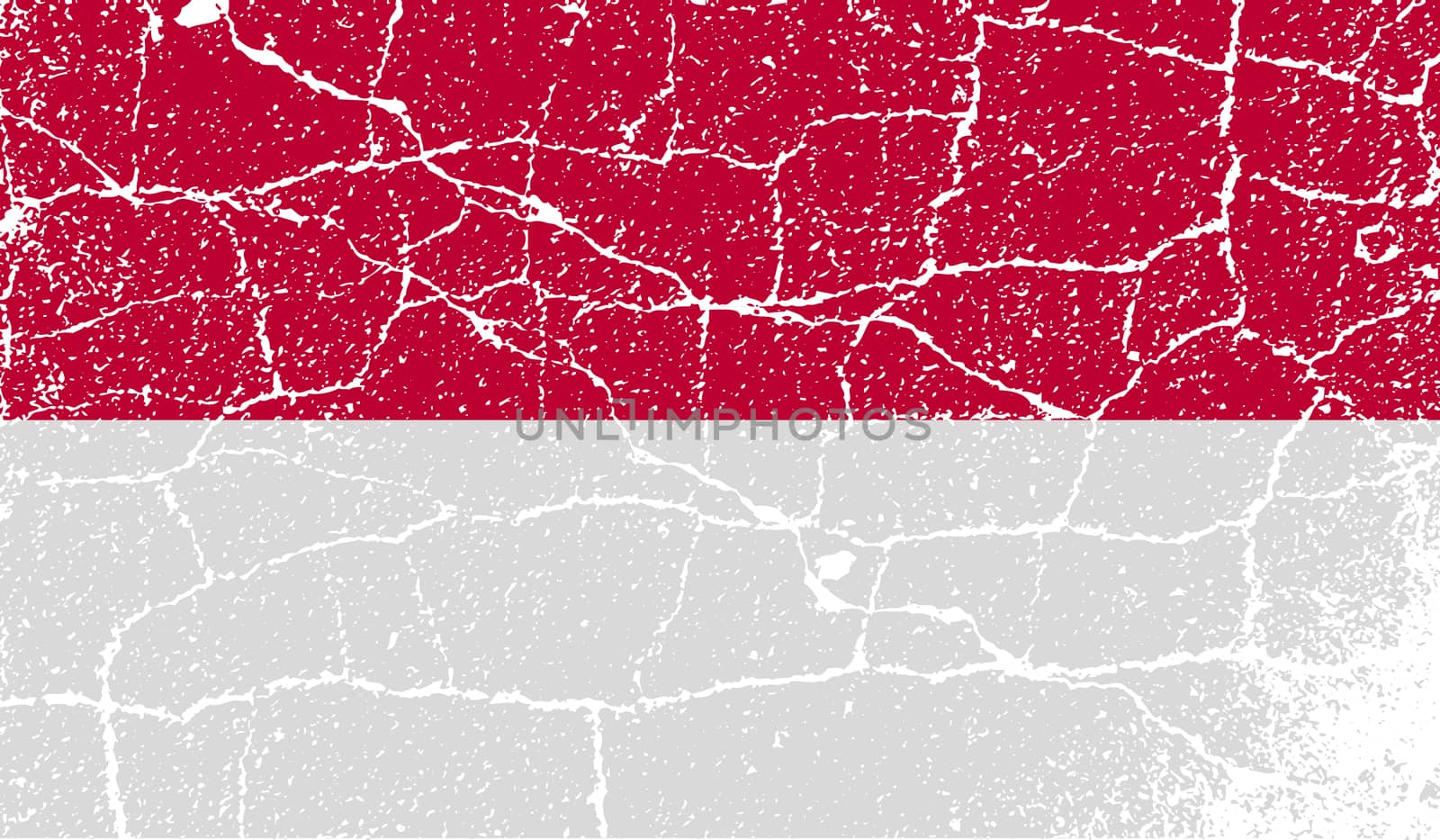 Flag of Indonesia with old texture.  illustration