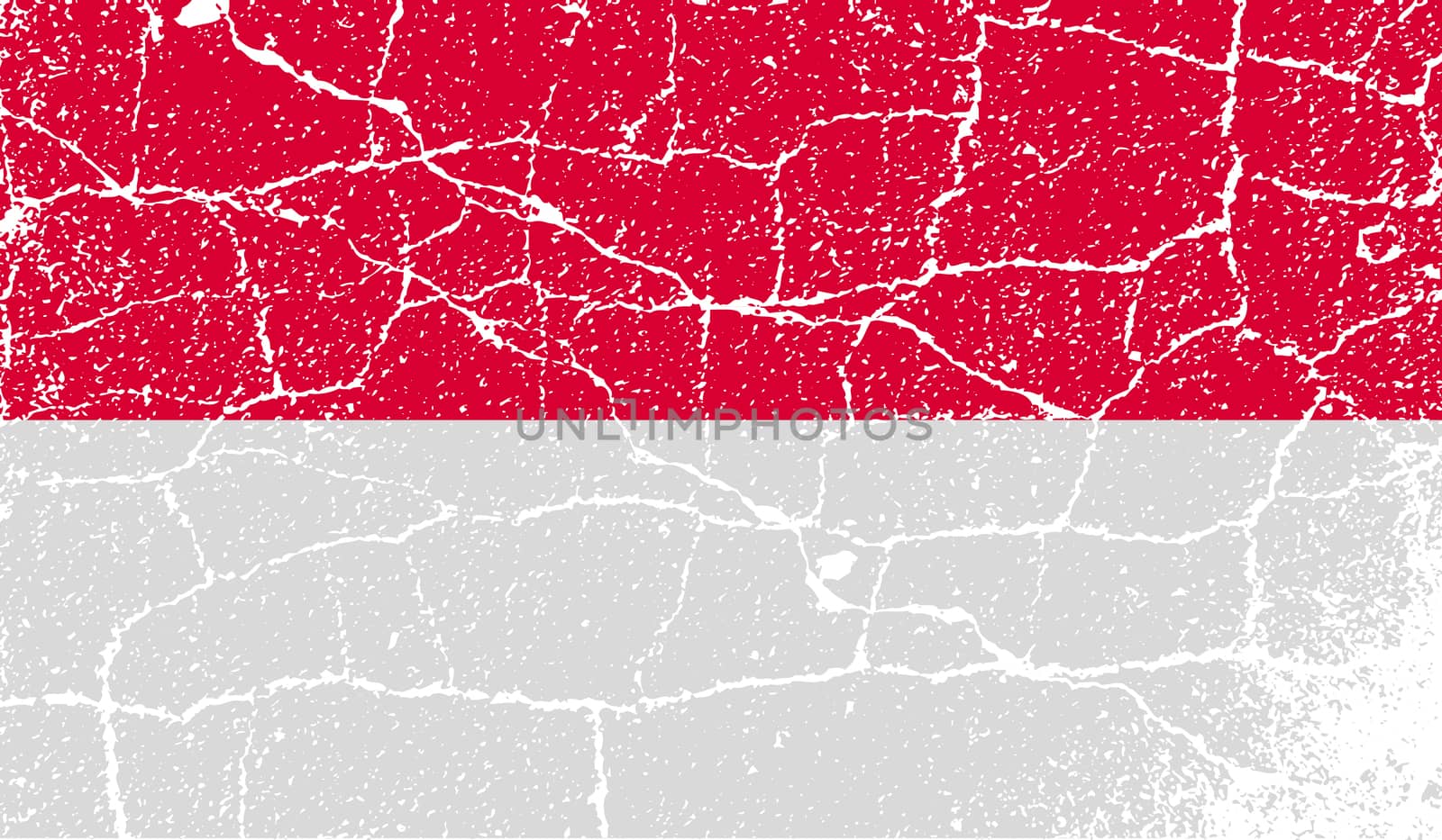 Flag of Monaco with old texture.  illustration