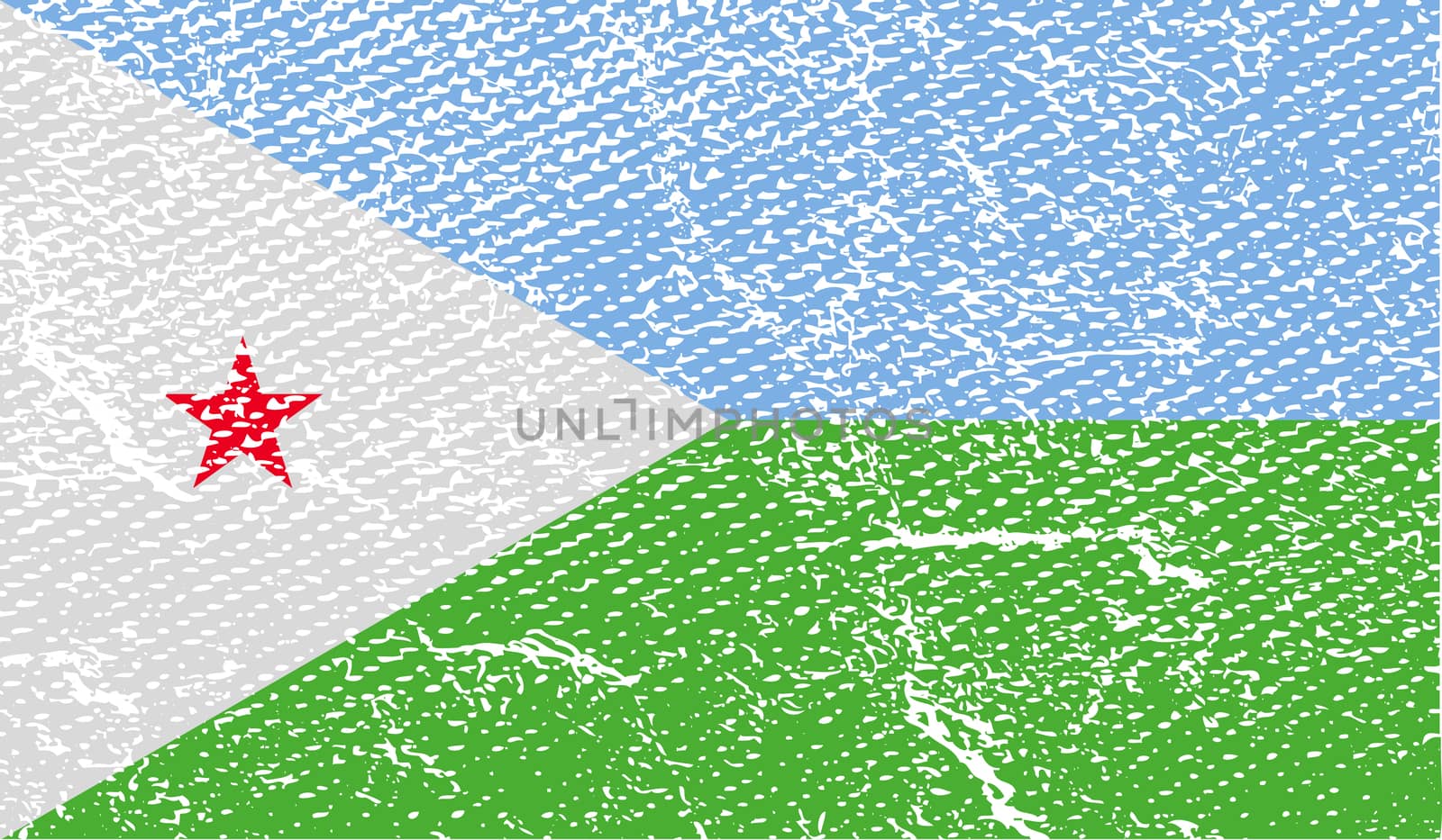 Flag of Djibouti with old texture.  by serhii_lohvyniuk